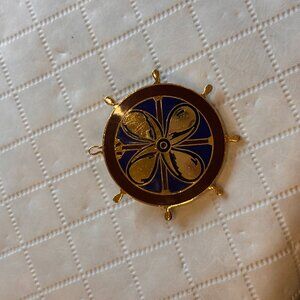 Vintage Pendant Charm Boat Collectible Retro Accessory Gold/Purple